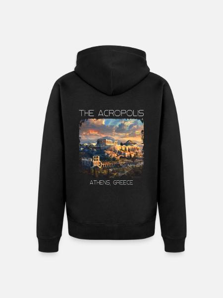 Die Akropolis - Unisex Premium Bio Zip Hoodie - Schwarz