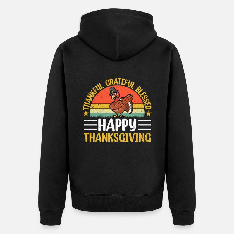 Trruthahn Thanksgiving Conception drôle - Veste à capuche bio Premium Unisexe - noir