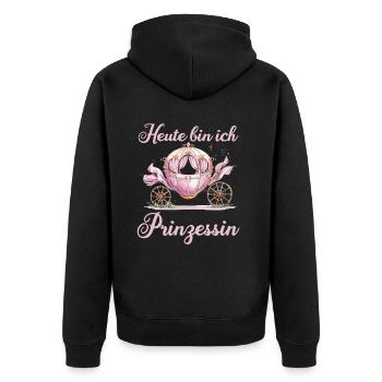 Heute Bin Ich Prinzessin Kutsche Mädchen - Unisex Premium Bio Zip Hoodie - Schwarz - Hinten - Nico (187cm)