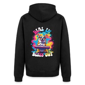 Synthesizer Synth Kick Drum DAW Dial In Bliss Out - Unisex Premium Bio Zip Hoodie - Schwarz - Hinten - Nico (187cm)