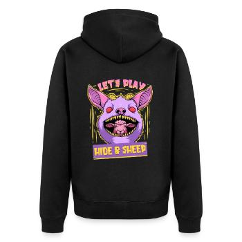 Chupacabra Kryptid Kryptozoologie - Unisex Premium Bio Zip Hoodie - Schwarz - Hinten - Nico (187cm)