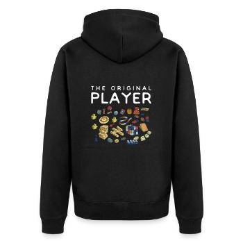 Brettspiel Brettspiele Spieleabend Spiele Geschenk - Unisex Premium Bio Zip Hoodie - Schwarz - Hinten - Nico (187cm)