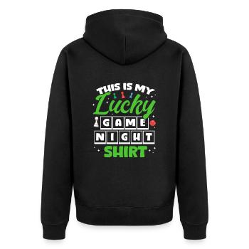 Brettspiel Brettspiele Spieleabend Spiele Geschenk - Unisex Premium Bio Zip Hoodie - Schwarz - Hinten - Nico (187cm)