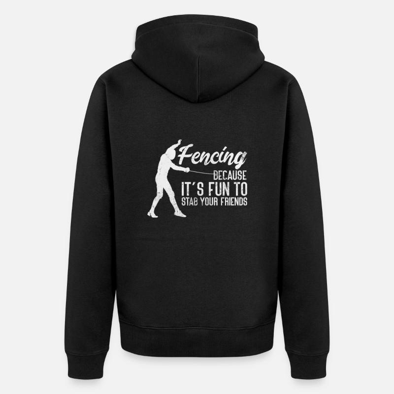 Fechten - Unisex Premium Bio Zip Hoodie - Schwarz