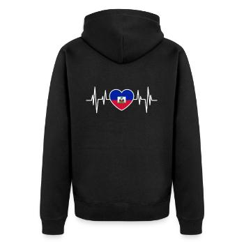 Haiti Haitianer Karibik Urlaub - Unisex Premium Bio Zip Hoodie - Schwarz - Hinten - Nico (187cm)