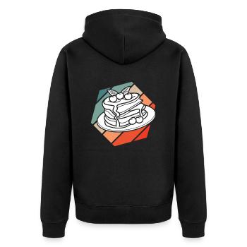 Crêpes aux cerises et sirop d’érable - Veste à capuche bio Premium Unisexe - noir - Dos - Nico (187cm)