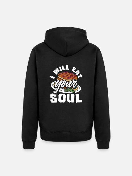 Pancakes I Eat Your Soul - Unisex Premium Organic Zip Hoodie - black