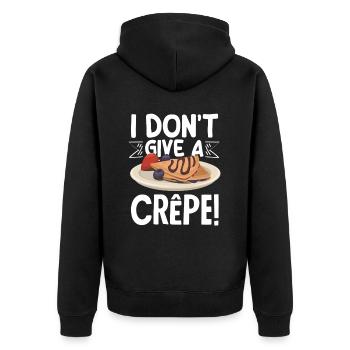 Crêpes que je ne donne pas de crêpe - Veste à capuche bio Premium Unisexe - noir - Dos - Nico (187cm)
