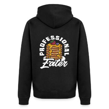 Crêpes Professionnel Mangeur Fun - Veste à capuche bio Premium Unisexe - noir - Dos - Nico (187cm)