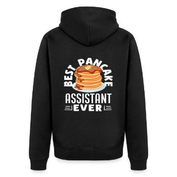 Pancakes Best Pancake Assistant for - Unisex Premium Organic Zip Hoodie - black - Back - Nico (187cm)