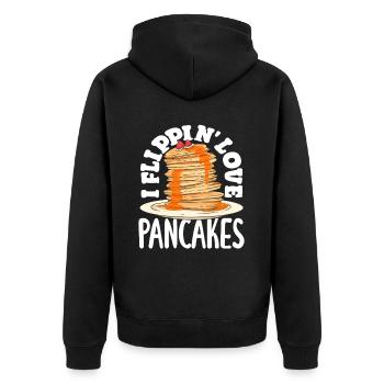 Des crêpes qui font tourner les têtes - Veste à capuche bio Premium Unisexe - noir - Dos - Nico (187cm)