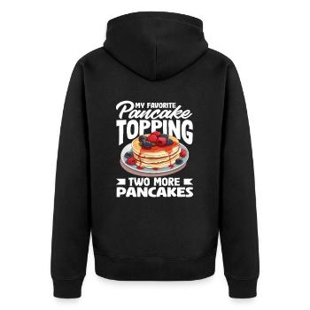 Crêpes Ma garniture préférée Deux autres - Veste à capuche bio Premium Unisexe - noir - Dos - Nico (187cm)