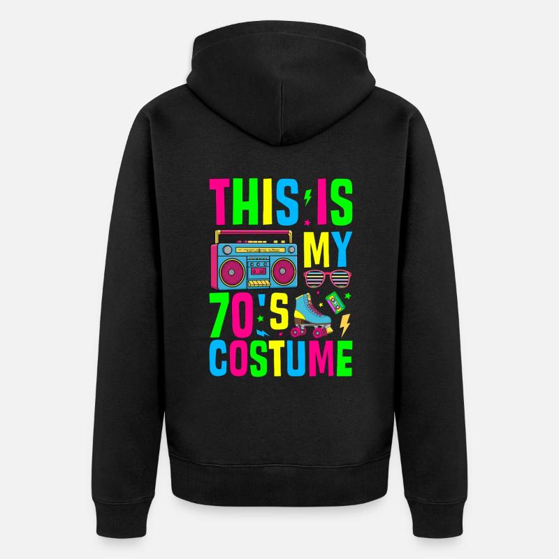 This Is My 70s Costume - Unisex Premium Bio Zip Hoodie - Schwarz
