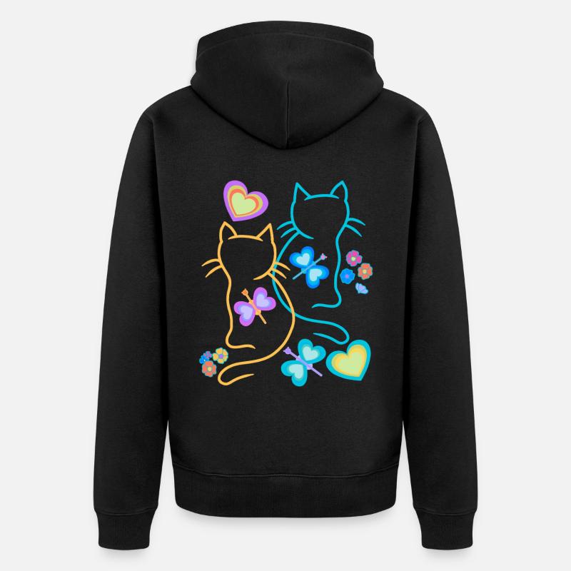 Chat Chats Chaton - Veste à capuche bio Premium Unisexe - noir