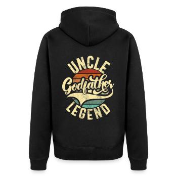 Best Uncle Proud Uncle Quote Humor - Unisex Premium Organic Zip Hoodie - black - Back - Nico (187cm)