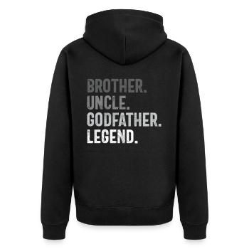 Best Uncle Proud Uncle Quote Humor - Unisex Premium Organic Zip Hoodie - black - Back - Nico (187cm)