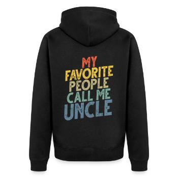 Best Uncle Proud Uncle Quote Humor - Unisex Premium Organic Zip Hoodie - black - Back - Nico (187cm)