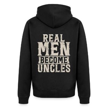 Best Uncle Proud Uncle Quote Humor - Unisex Premium Organic Zip Hoodie - black - Back - Nico (187cm)