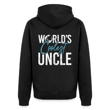 Best Uncle Proud Uncle Quote Humor - Unisex Premium Organic Zip Hoodie - black - Back - Nico (187cm)