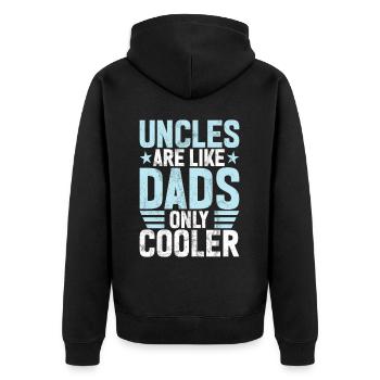 Best Uncle Proud Uncle Quote Humor - Unisex Premium Organic Zip Hoodie - black - Back - Nico (187cm)