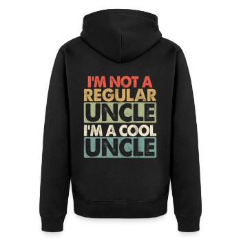 Best Uncle Proud Uncle Quote Humor - Unisex Premium Organic Zip Hoodie - black - Back - Nico (187cm)