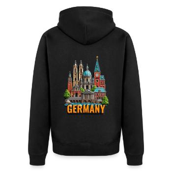 Schöne Ansichten Von Deutschland Alte Stadt - Unisex Premium Bio Zip Hoodie - Schwarz - Hinten - Nico (187cm)