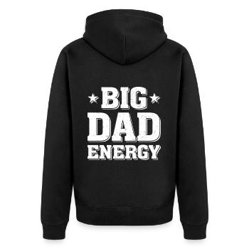 Geschenke Zum Vatertag Für Papa - Unisex Premium Bio Zip Hoodie - Schwarz - Hinten - Nico (187cm)