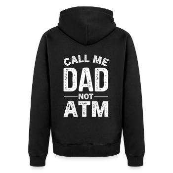 Geschenke Zum Vatertag Für Papa - Unisex Premium Bio Zip Hoodie - Schwarz - Hinten - Nico (187cm)