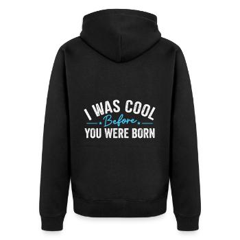 Geschenke Zum Vatertag Für Papa - Unisex Premium Bio Zip Hoodie - Schwarz - Hinten - Nico (187cm)