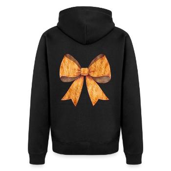 Coquette Bow Orange Katze Tabby Katze Orange Fell - Unisex Premium Bio Zip Hoodie - Schwarz - Hinten - Nico (187cm)