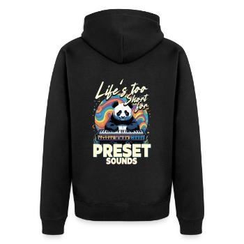 Synthesizer Synth Kick Drum DAW - Unisex Premium Organic Zip Hoodie - black - Back - Nico (187cm)