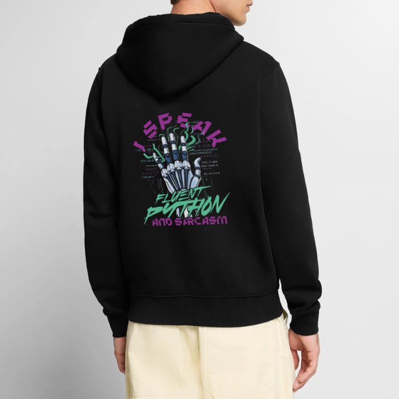 Computational Linguist Fluent Python And Sarcasm Unisex Premium Organic Zip Hoodie