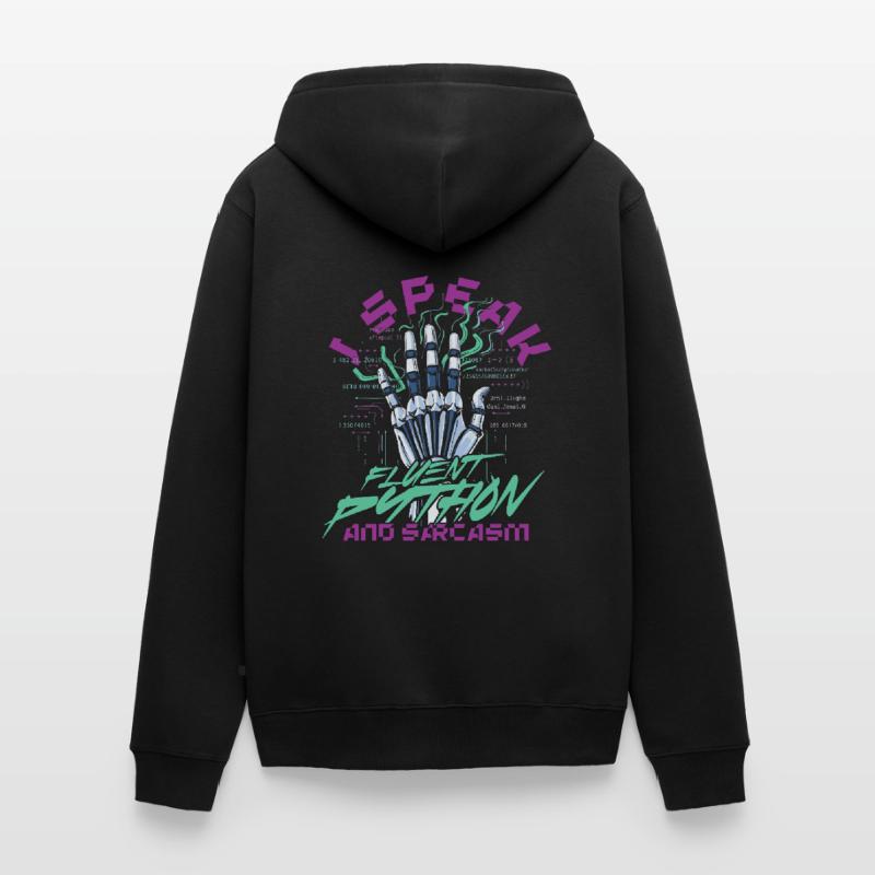 Computational Linguist Fluent Python And Sarcasm Unisex Premium Organic Zip Hoodie