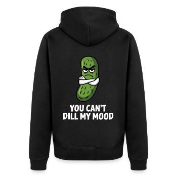 Pickle Pickle Pickle - Unisex Premium Organic Zip Hoodie - black - Back - Nico (187cm)