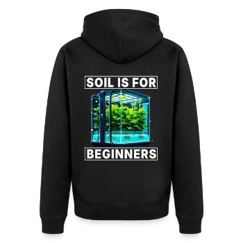 Soil is for Beginners - Unisex Premium Organic Zip Hoodie - black - Back - Nico (187cm)