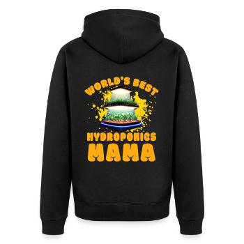 World's best Hydroponics Mama - Unisex Premium Organic Zip Hoodie - black - Back - Nico (187cm)