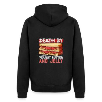 Mort par sandwich au beurre de cacahuète et à la gelée - Veste à capuche bio Premium Unisexe - noir - Dos - Nico (187cm)