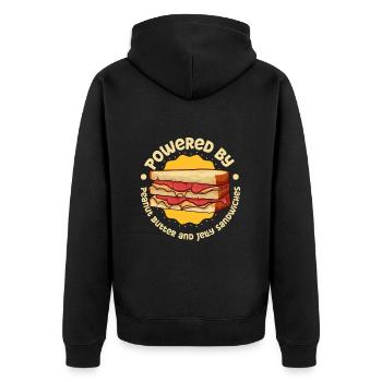 Alimenté par le beurre de cacahuète et le sandwich à la gelée - Veste à capuche bio Premium Unisexe - noir - Dos - Nico (187cm)