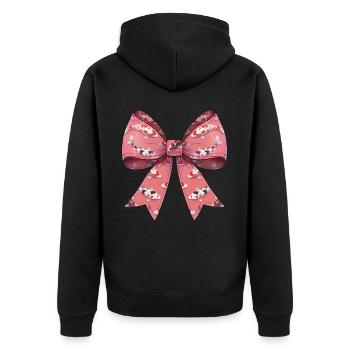 Coquette Bogen Koi Fisch Karpfen Nishikigoi Japan - Unisex Premium Bio Zip Hoodie - Schwarz - Hinten - Nico (187cm)