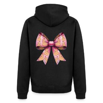 Coquette noeud Saranghae Kpop doigt coeur rose - Veste à capuche bio Premium Unisexe - noir - Dos - Nico (187cm)