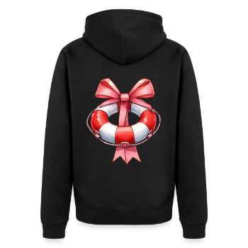 Coquette Bow Lifeguard Garde de piscine Rose - Veste à capuche bio Premium Unisexe - noir - Dos - Nico (187cm)