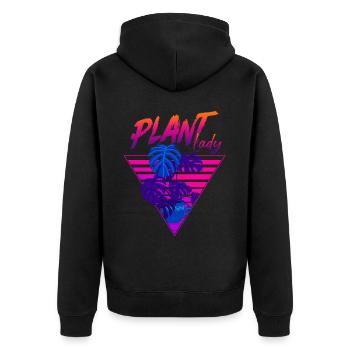 Plant Lover Gardening Mom Monstera - Unisex Premium Bio Zip Hoodie - Schwarz - Hinten - Nico (187cm)