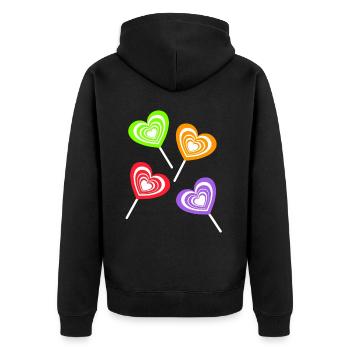 Lollie Lollies Enfants Enfant Rétro Vintage Années 80 Années 90 - Veste à capuche bio Premium Unisexe - noir - Dos - Nico (187cm)