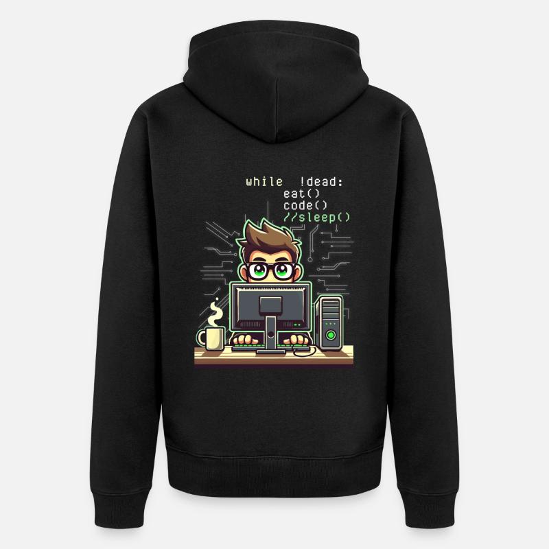 Programmierer Computercodierungssoftwareentwickler - Unisex Premium Bio Zip Hoodie - Schwarz