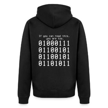 Programmierer Computercodierungssoftwareentwickler - Unisex Premium Bio Zip Hoodie - Schwarz - Hinten - Nico (187cm)