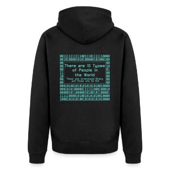 Programmierer Computercodierungssoftwareentwickler - Unisex Premium Bio Zip Hoodie - Schwarz - Hinten - Nico (187cm)