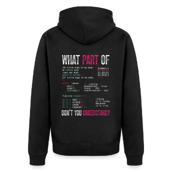 Programmierer Computercodierungssoftwareentwickler - Unisex Premium Bio Zip Hoodie - Schwarz - Hinten - Nico (187cm)