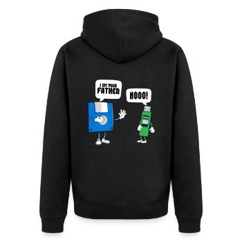 Programmierer Computercodierungssoftwareentwickler - Unisex Premium Bio Zip Hoodie - Schwarz - Hinten - Nico (187cm)