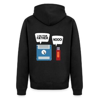 Programmierer Computercodierungssoftwareentwickler - Unisex Premium Bio Zip Hoodie - Schwarz - Hinten - Nico (187cm)
