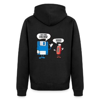 Programmierer Computercodierungssoftwareentwickler - Unisex Premium Bio Zip Hoodie - Schwarz - Hinten - Nico (187cm)